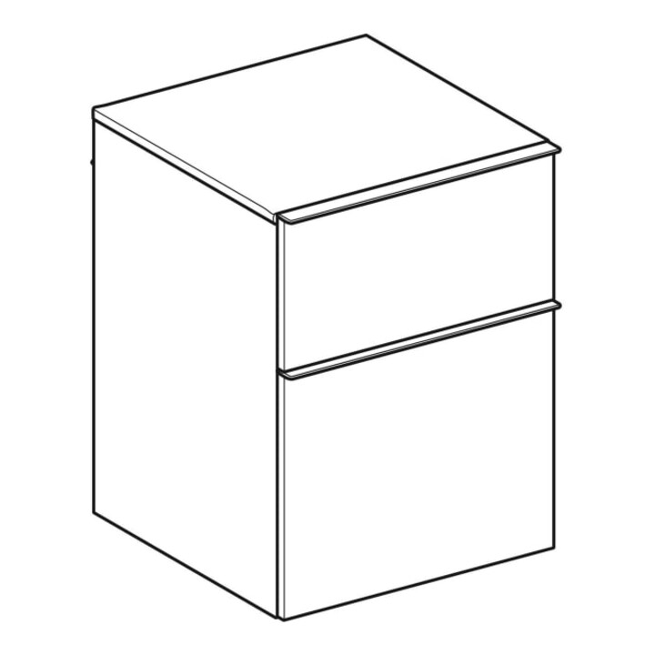 Geberit Armoire latérale iCon 45x60x47,6 cm, 2 tiroirs, noyer/poignée la. ma