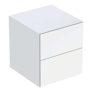 Geberit Armoire latérale One 45x49,2x47 cm, 2 tiroirs, blanc laqué brillant