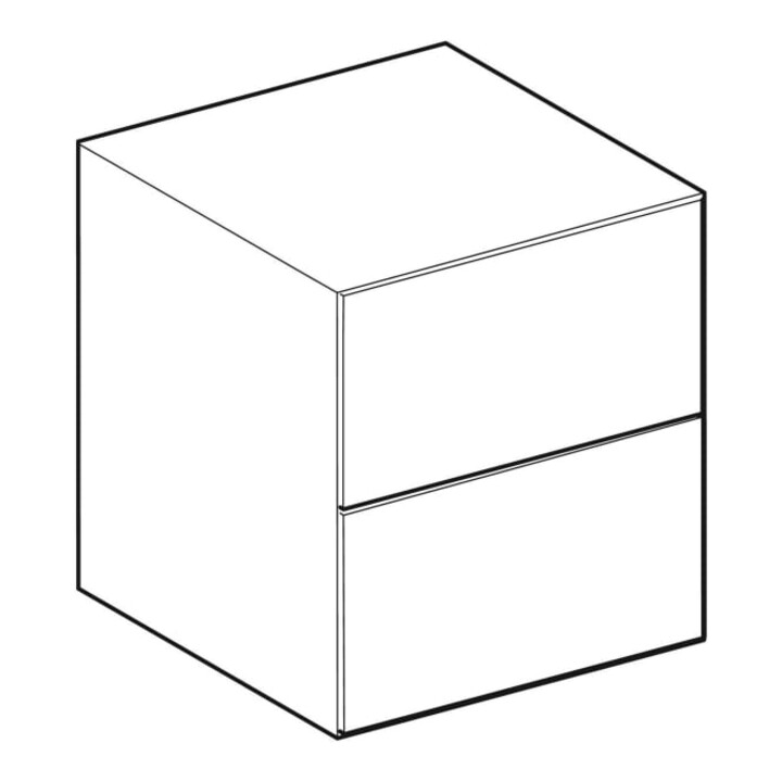 Geberit Armoire latérale One 45x49,2x47 cm, 2 tiroirs, blanc mat