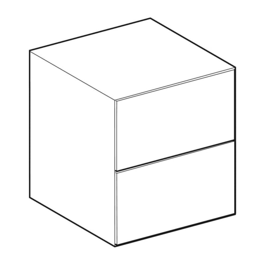 Geberit Armoire latérale One 45x49,2x47 cm, 2 tiroirs, blanc mat