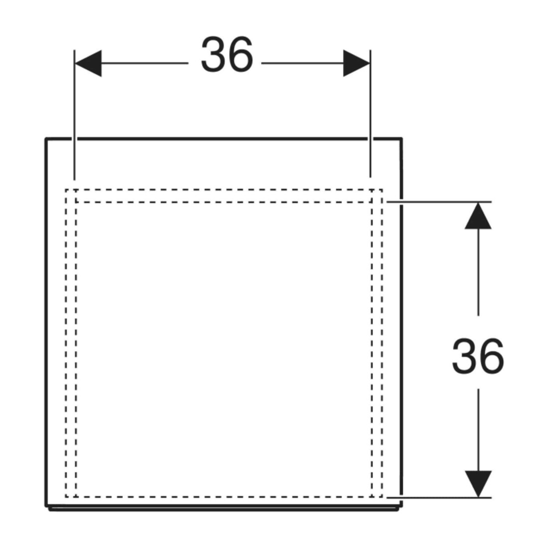 Geberit Armoire latérale One 45x49,2x47 cm, 2 tiroirs, blanc mat