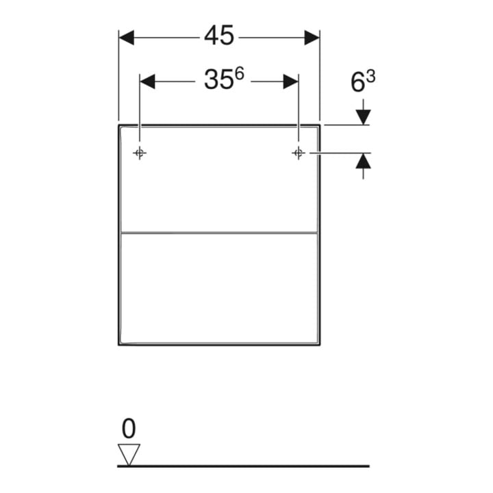 Geberit Armoire latérale One 45x49,2x47 cm, 2 tiroirs, blanc mat