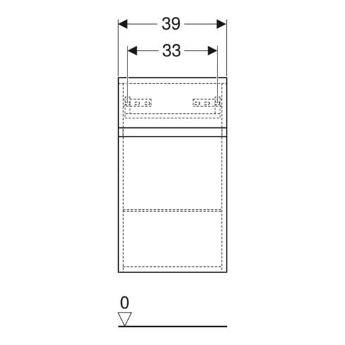 Geberit Armoire latérale Renova Plan 39x70x36 cm, 1 porte, 1 tiroir, laqué mat