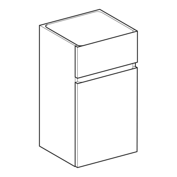 Geberit Armoire latérale Renova Plan 39x70x36 cm, 1 porte, 1 tiroir, N, F. struct.
