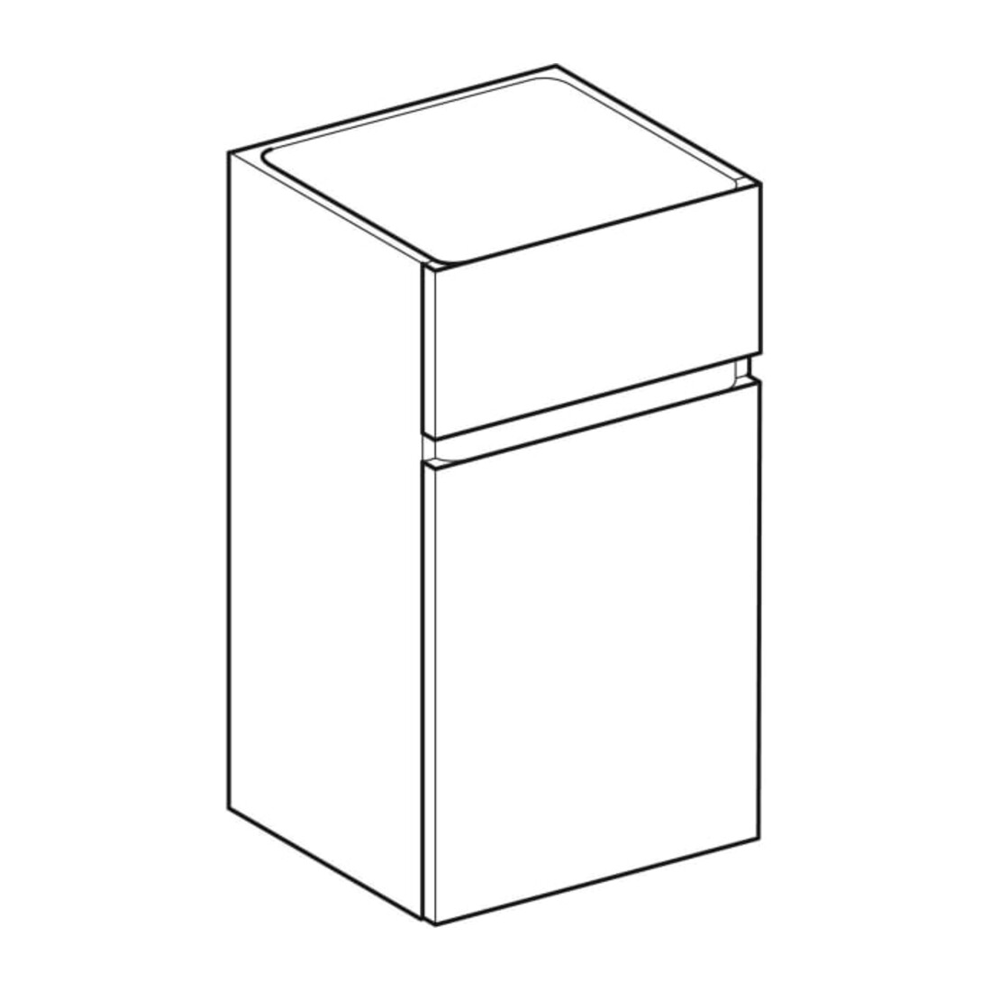 Geberit Armoire latérale Renova Plan 39x70x36 cm, 1 porte, 1 tiroir, N, F. struct.
