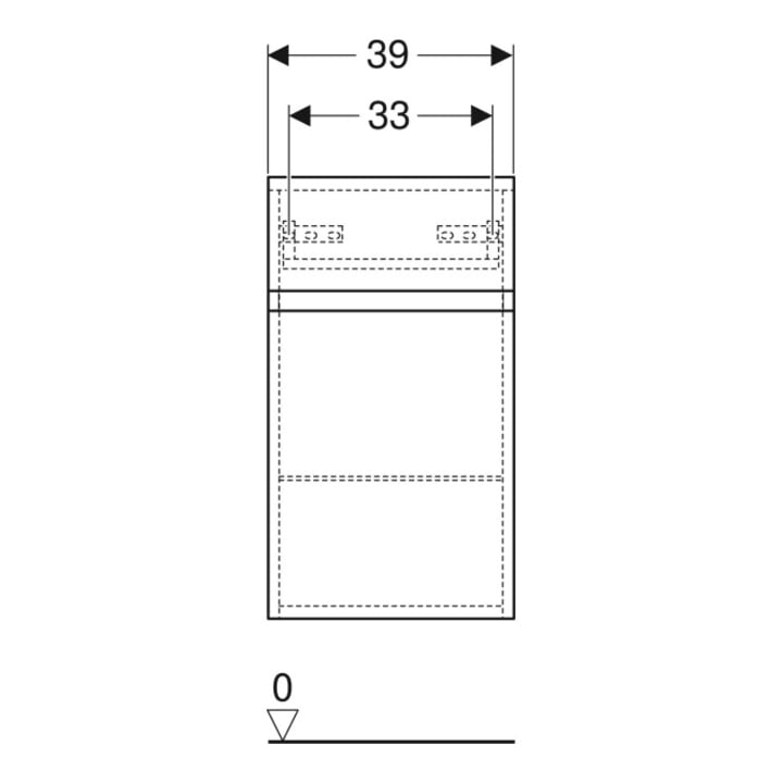 Geberit Armoire latérale Renova Plan 39x70x36 cm, 1 porte, 1 tiroir, N he, F. struct.