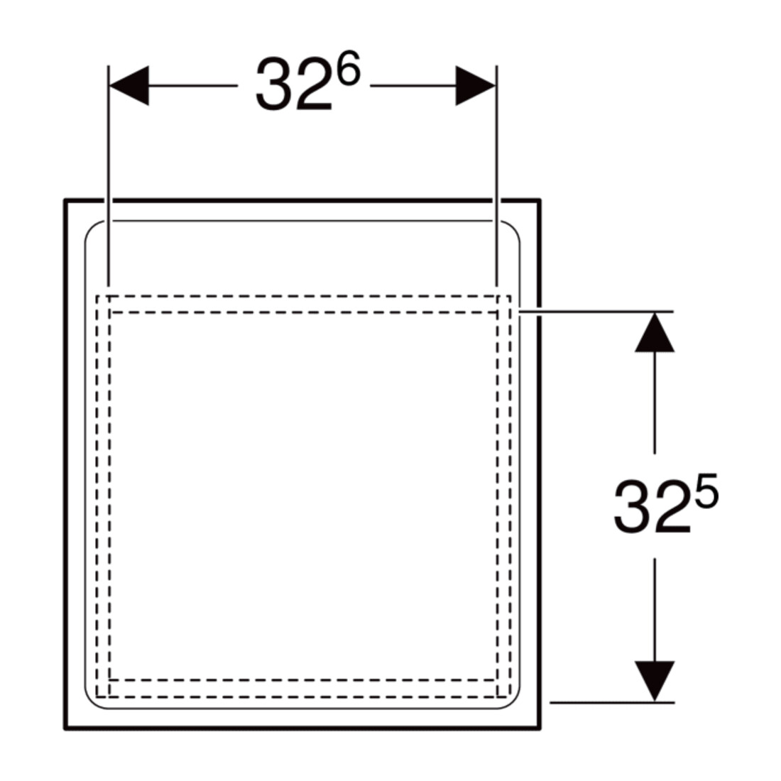 Geberit Armoire latérale Renova Plan 40x55x44,5 cm, 1 porte, N he, F. struct.