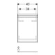 Geberit Armoire latérale Renova Plan 40x55x44,5 cm, 1 porte, N he, F. struct.