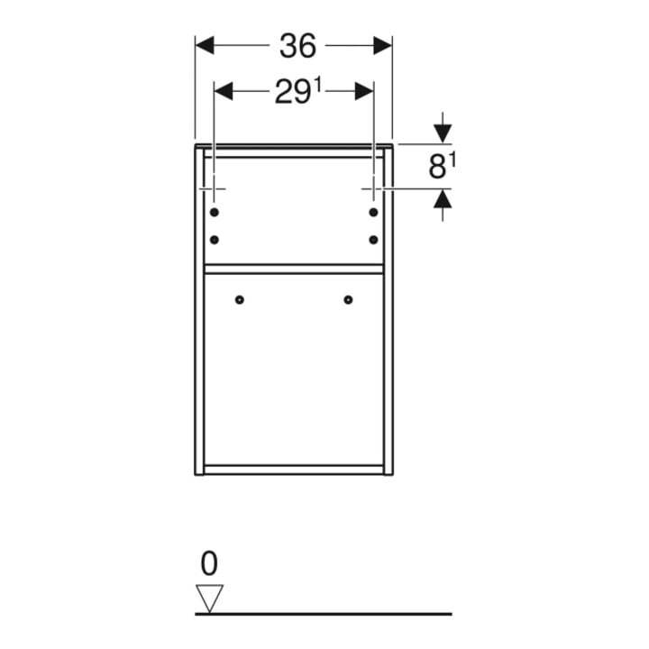 Geberit Armoire latérale Smyle Square 36x60x29,9 cm, ouverte, gris sable brillant
