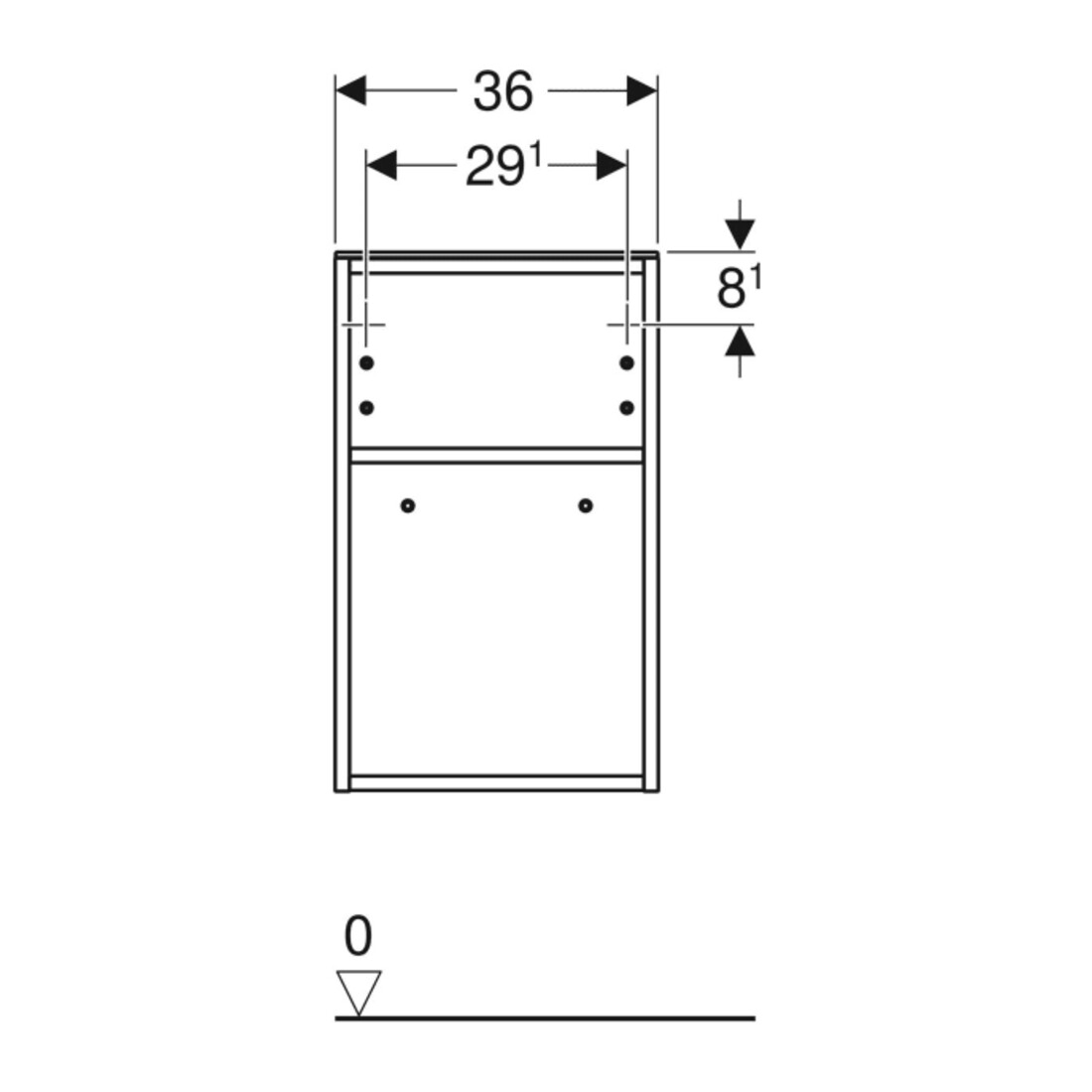 Geberit Armoire latérale Smyle Square 36x60x29,9 cm, ouverte, gris sable brillant