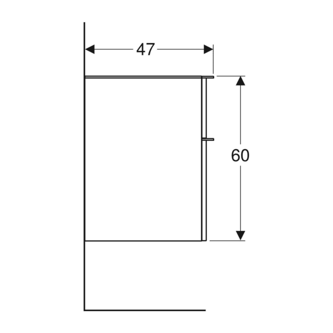 Geberit Armoire latérale Smyle Square 45x60x47 cm, 2 tiroirs, lave mat