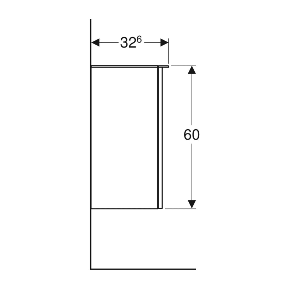 Geberit Armoire latérale Smyle Square droite, 36x60x32,6 cm, lava mat, 1 porte
