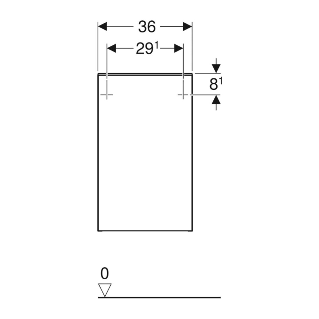 Geberit Armoire latérale Smyle Square gauche, 36x60x32,6 cm, blanc brillant, 1 porte