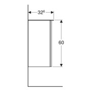Geberit Armoire latérale Smyle Square gauche, 36x60x32,6 cm, blanc brillant, 1 porte-4