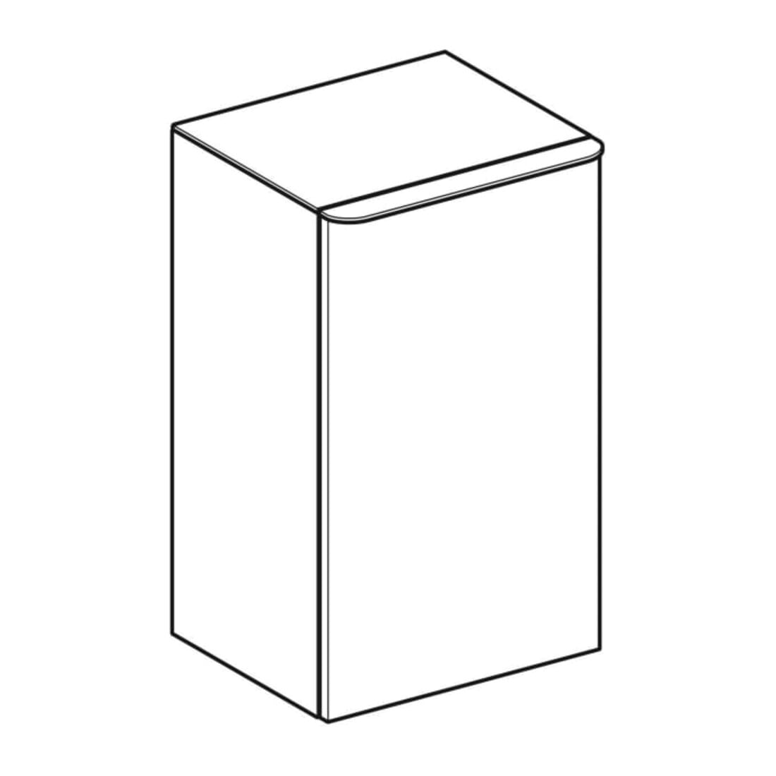 Geberit Armoire latérale Smyle Square L, 36x60x32,6 cm, bois noyer épais, 1 porte