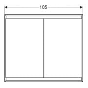 Geberit Armoire miroir One 105x90x15 cm, AL el, avec ComfortL, 2 portes-5
