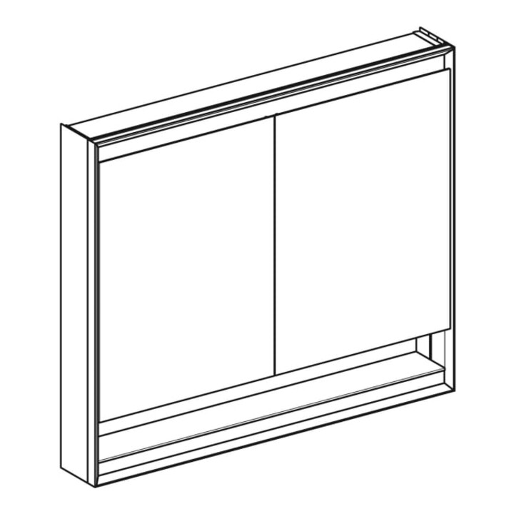 Geberit Armoire miroir One 105x90x15 cm, avec éclairage pb, avec N + ComL, 2 portes