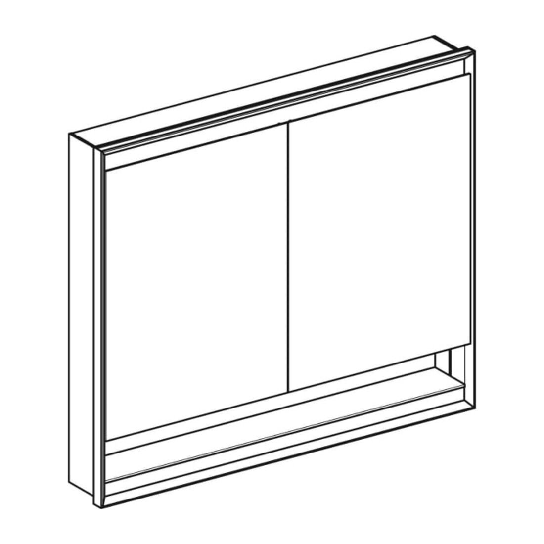 Geberit Armoire miroir One 105x90x15 cm, avec pb, avec N + ComL, 2 portes