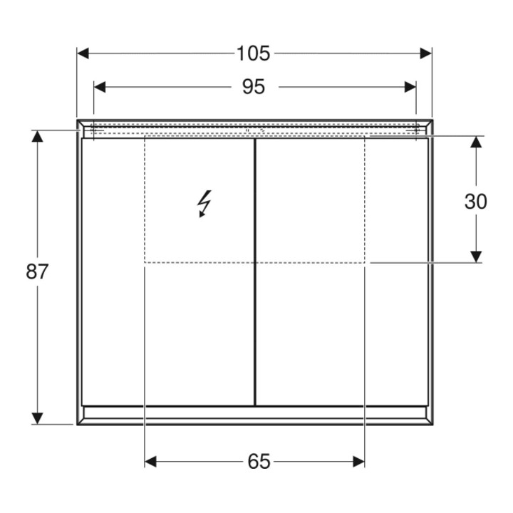 Geberit Armoire miroir One 105x90x15 cm, blanc, avec ComfortLight, 2 portes