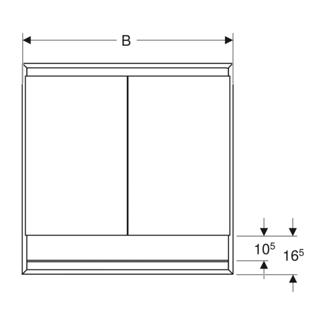 Geberit Armoire miroir One 105x90x15cm, s m/Al pb, m N + ComL, 2 portes