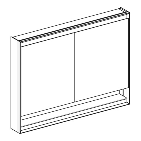 Geberit Armoire miroir One 120x90x15 cm, AL el, avec N + ComL, 2 portes
