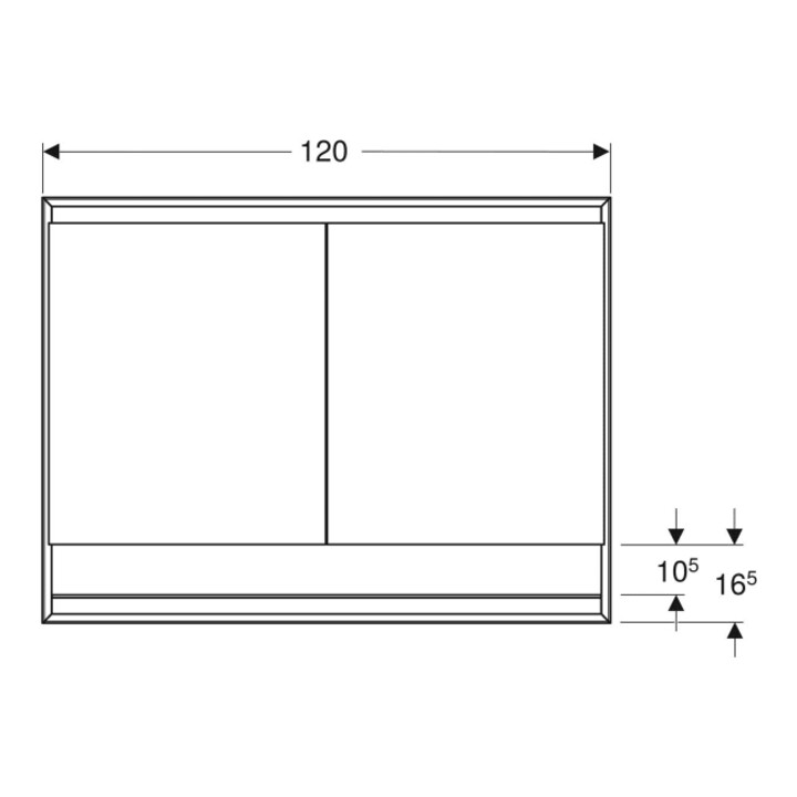 Geberit Armoire miroir One 120x90x15 cm, avec éclairage LED, 2 portes