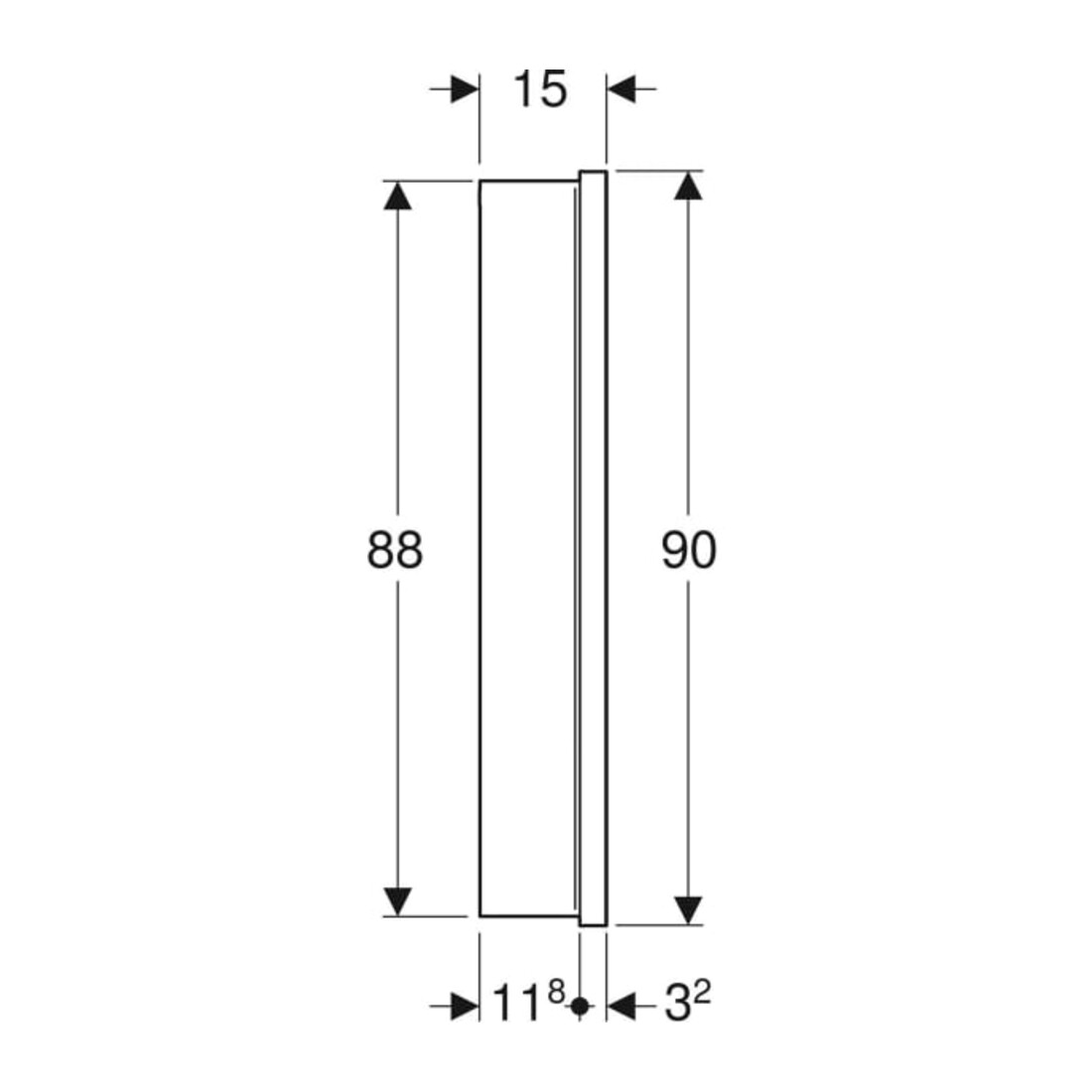 Geberit Armoire miroir One 120x90x15 cm, avec éclairage LED, 2 portes