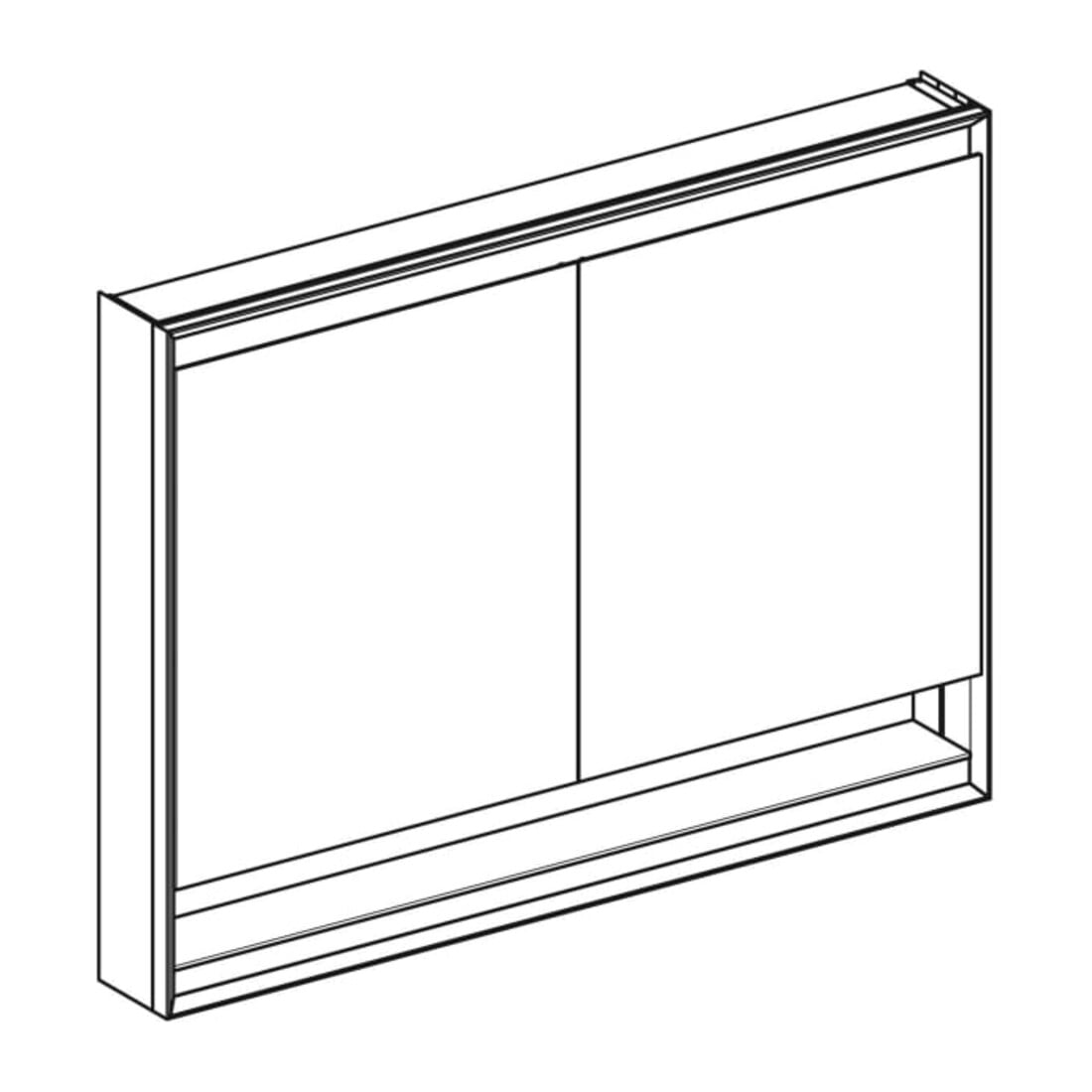 Geberit Armoire miroir One 120x90x15 cm, avec pb, avec N + ComL, 2 portes