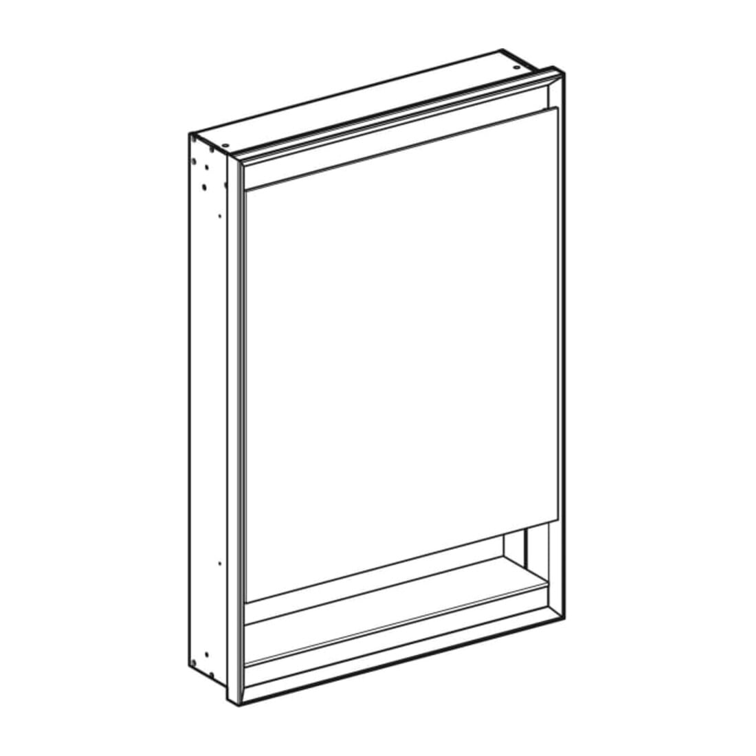 Geberit Armoire miroir One 60x90x15 cm, avec éclairage, 1 porte, droite, blanc avec aluminium