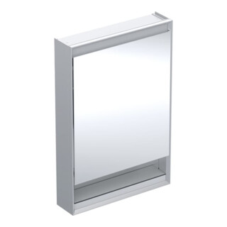 Geberit Armoire miroir One 60x90x15cm, avec N, 1 porte, à gauche, alu anodisé