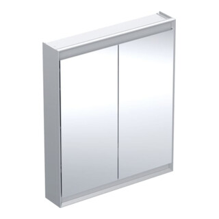 Geberit Armoire miroir One 75x90x15 cm, AL anodisé, avec ComfortL, 2 portes