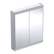 Geberit Armoire miroir One 75x90x15 cm, AL anodisé, avec ComfortL, 2 portes