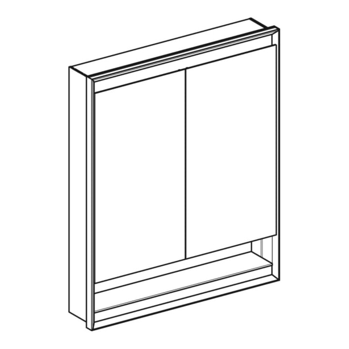 Geberit Armoire miroir One 75x90x15 cm, avec éclairage, miroir N + ComL, 2 portes
