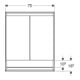 Geberit Armoire miroir One 75x90x15 cm, avec éclairage, miroir N + ComL, 2 portes