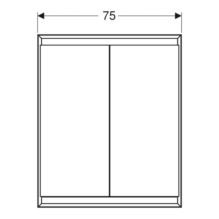 Geberit Armoire miroir One 75x90x15 cm, avec pb, avec ComfortL, 2 portes