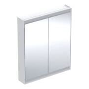 Geberit Armoire miroir One 75x90x15 cm, blanc laqué, avec ComfortLight, 2 portes.