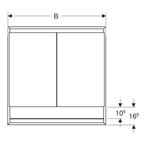 Geberit Armoire miroir One 75x90x15cm, s m/Al pb, m N + ComL, 2 portes