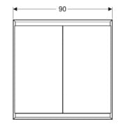 Geberit Armoire miroir One 90x90x15 cm, AL anodisé, avec ComfortL, 2 portes-5
