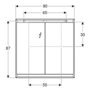 Geberit Armoire miroir One 90x90x15 cm, AL anodisé, avec ComfortL, 2 portes-2