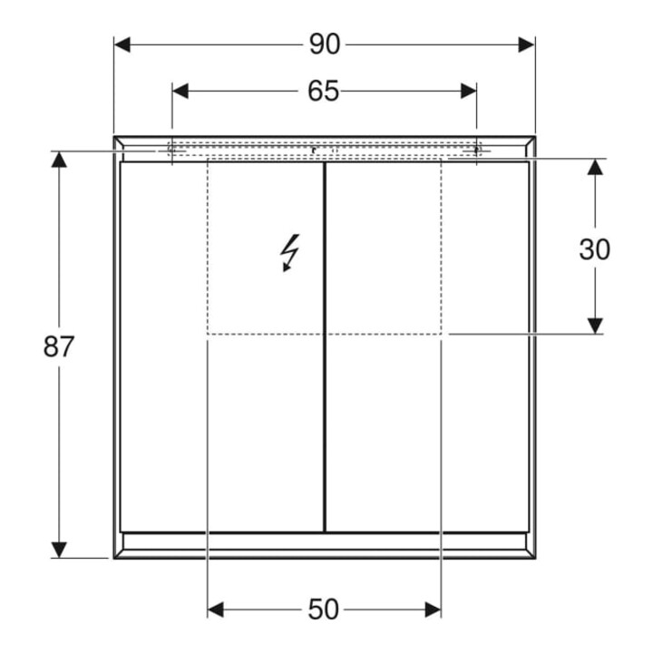 Geberit Armoire miroir One 90x90x15 cm, avec pb, avec ComfortL, 2 portes