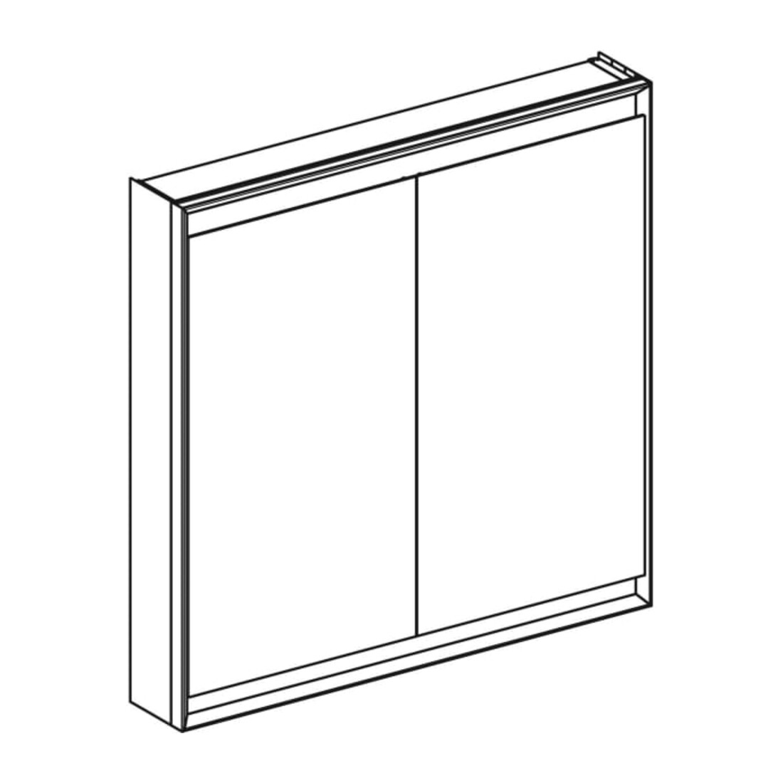 Geberit Armoire miroir One 90x90x15 cm, avec pb, avec ComfortL, 2 portes