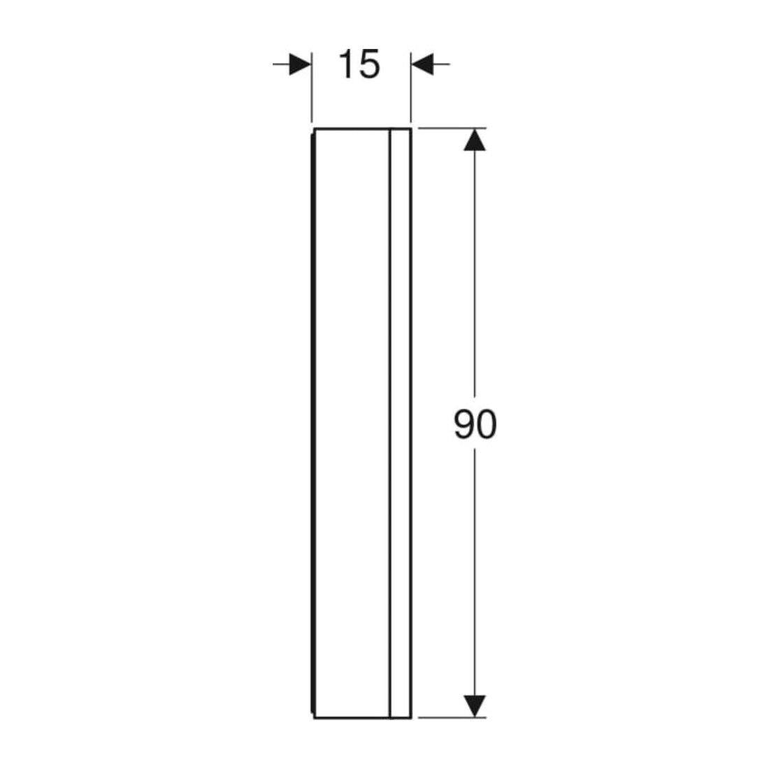 Geberit Armoire miroir One 90x90x15cm, AL el, avec N + ComL, 2 portes
