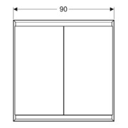 Geberit Armoire miroir One 90x90x15cm, avec pb, avec ComfortL, 2 portes-4