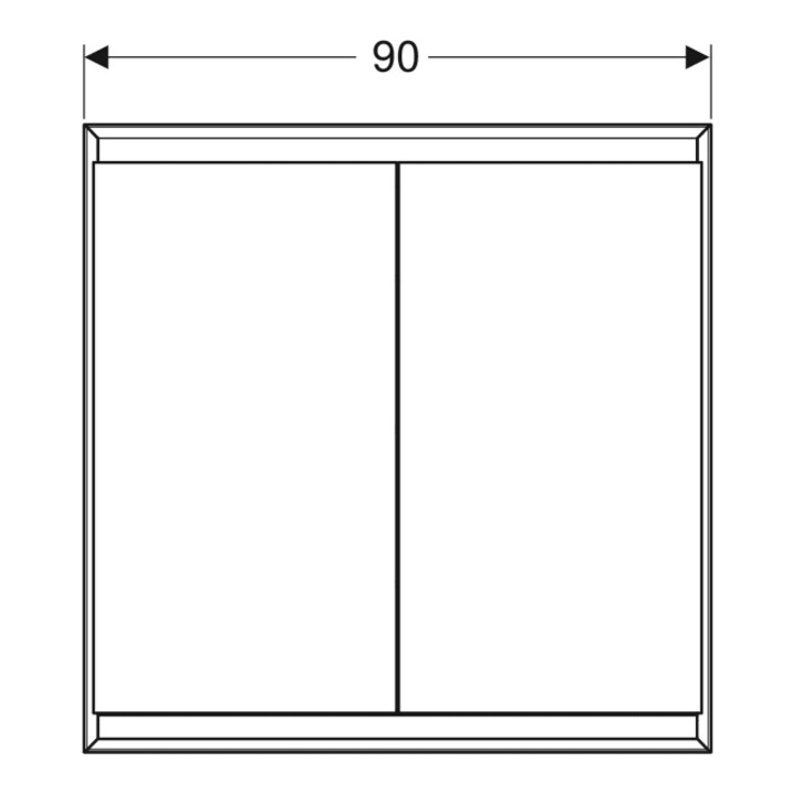 Geberit Armoire miroir One 90x90x15cm, avec pb, avec ComfortL, 2 portes