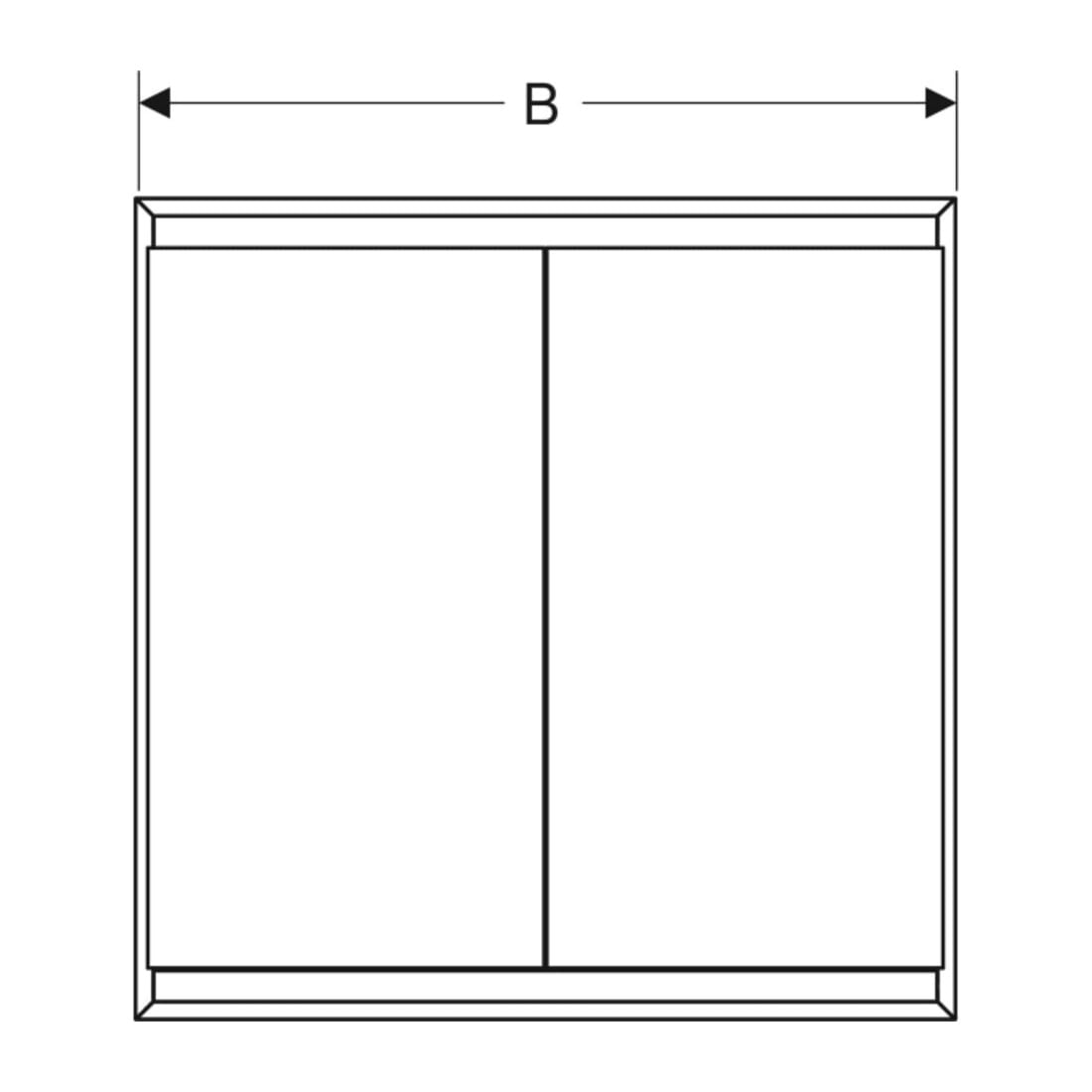 Geberit Armoire miroir One 90x90x15cm, s m/Al pb, avec ComL, 2 portes