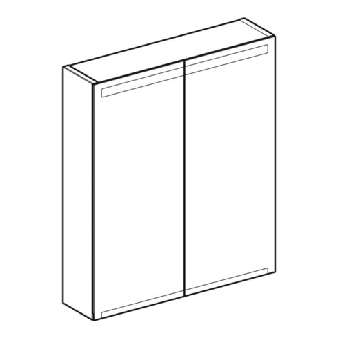 Geberit Armoire miroir Option 60x70x15mm, avec éclairage, 2 portes