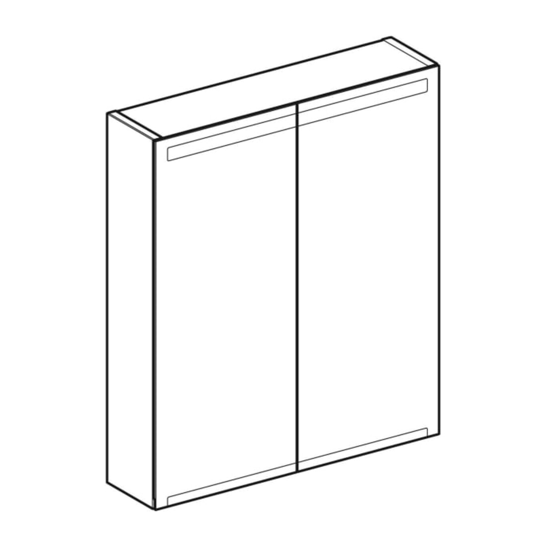 Geberit Armoire miroir Option 60x70x15mm, avec éclairage, 2 portes