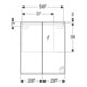 Geberit Armoire miroir Option 60x70x15mm, avec éclairage, 2 portes