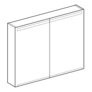 Geberit Armoire miroir Option 90x70x15mm, avec éclairage, 2 portes-2