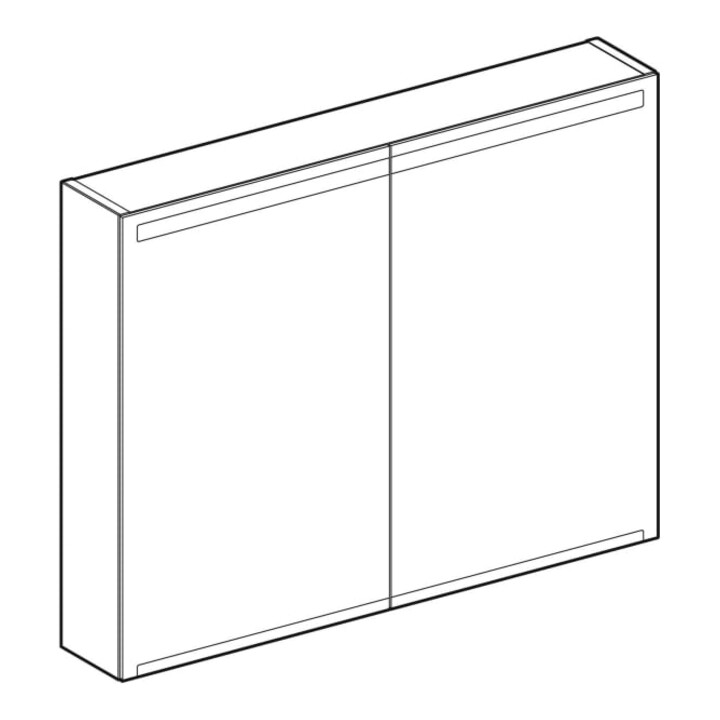 Geberit Armoire miroir Option 90x70x15mm, avec éclairage, 2 portes
